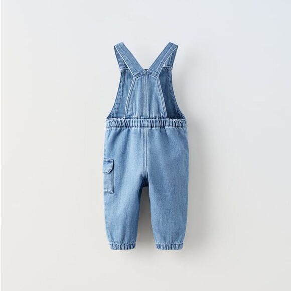 Zara Denim Overalls Jean 9-12 months NWT - Picture 3 of 8